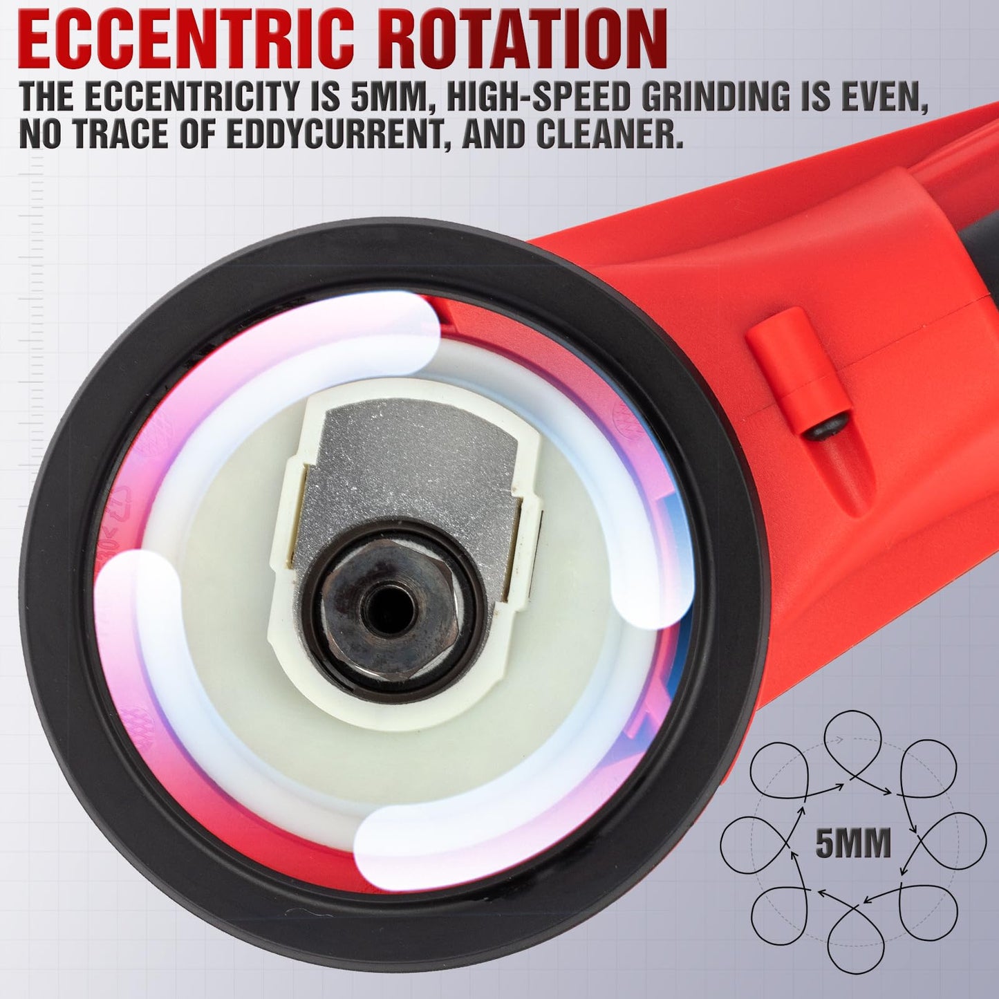 Autolock Electric Random Orbital Sander, 350W Brushless Motor with 5 & 6 Inch Pads, 10000RPM Palm Sander for Woodworking, Sanding and Polishing (1pcs)