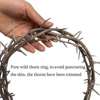 Regine Switzerland Crown of Thorns Set - 5 Pcs with 8'' Jesus Thorn Crown & Crucifix Nails | Easter Christian Decor & Gifts