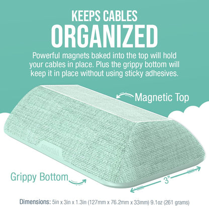 Smartish® Magnetic Cord Holder - Cable Wrangler Organizer with Magnet Clips for Charger Management on Desktop, Nightstand, or Side Table for All Cables, USB-C, Lightning Cables - Lightly Toasted Beige
