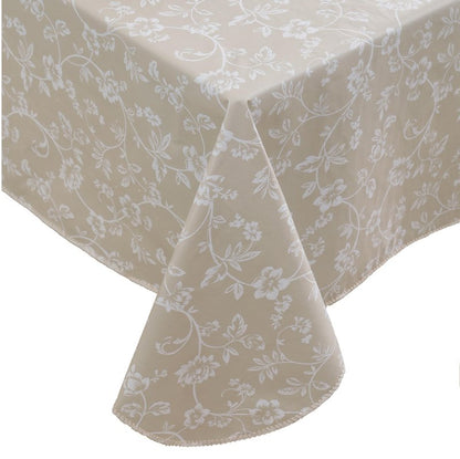 Walrus Heavy Duty Vinyl Tablecloth with Flannel Backing Waterproof Oil-Proof Plastic Table Cloth Stain-Resistant Wipeable Rectangle or Square Table Cover for Indoor and Outdoor (Circle,52x70 Inch)
