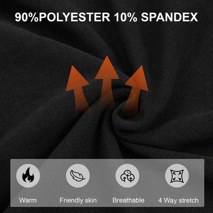 VanKee Men’s Thermal Compression Pants Fleece Lined Sport Tights Base Layer Bottoms Athletic Leggings for Cold Weather Men's Winter Gear for Skiing Sports Running Cycling Basketball Black