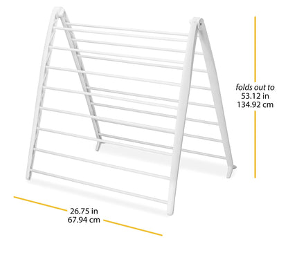 Whitmor Spacemaker Folding Drying Rack, Freestanding Indoor Clothes Dryer, Space Saving Compact Design, 6"L x 26"W x 51.5"H, White