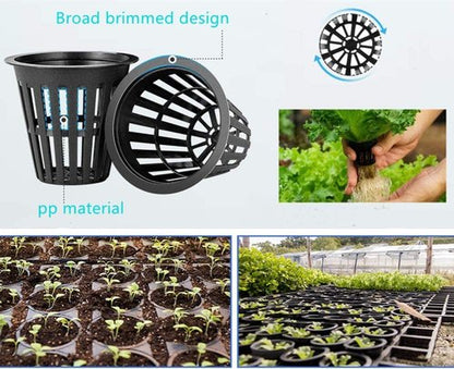 IPXEAD 50PCS 2 Inch Garden Slotted Mesh Net Cups, Round Heavy Duty Net Cups Pots for, Hydroponics Slotted Mesh