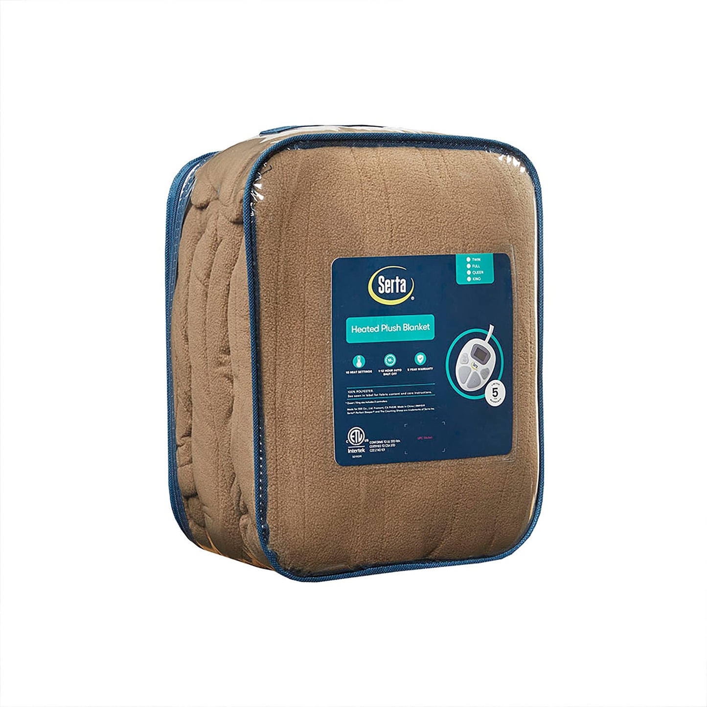 Serta Heated Blanket - Reversible Fleece to Sherpa Electric Blanket, Fast Heating, Auto Shut Off Timer, Multi Heat Setting, ETL Certified, Machine Washable, Grey Full 84"x 77"