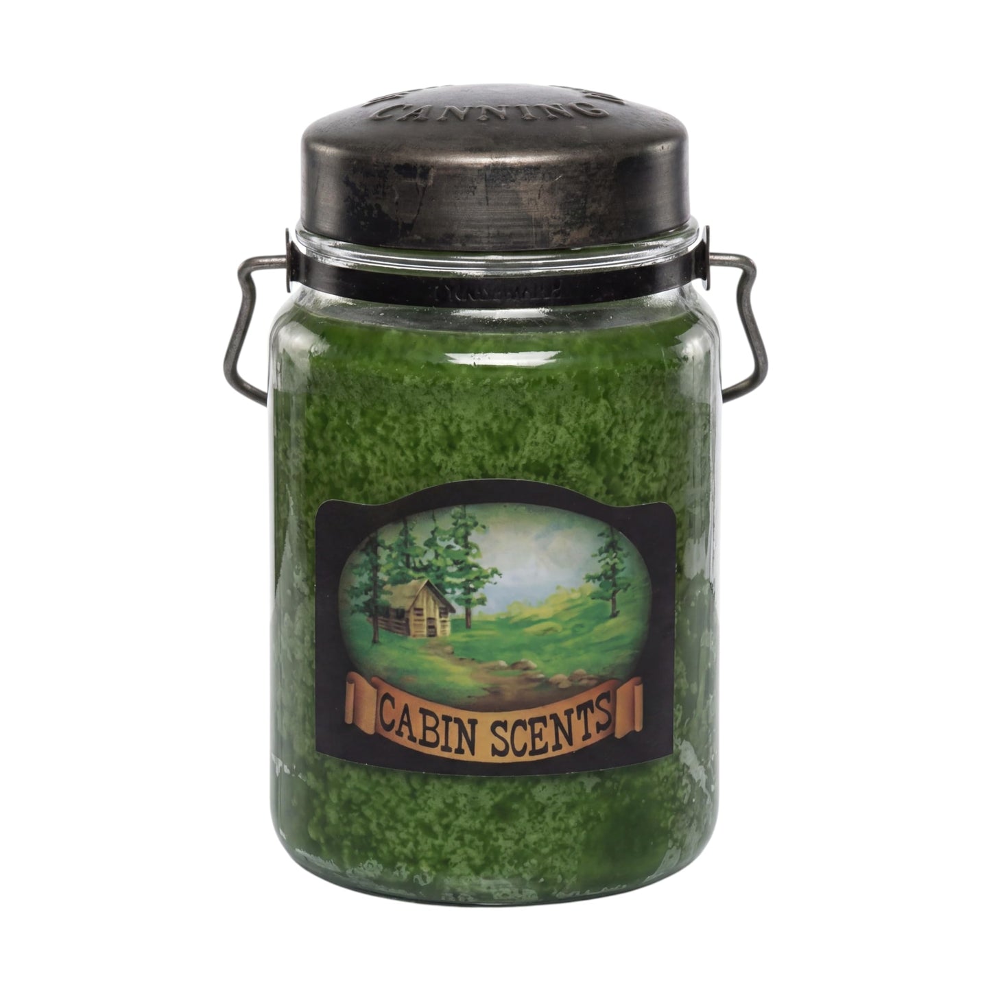 McCall’s Candles | Cabin Scents | 26 oz Scented Candle | USA-Poured | Vintage Rustic Jar with Carrying Handle | Spicy Pine & Outdoorsy Fragrance