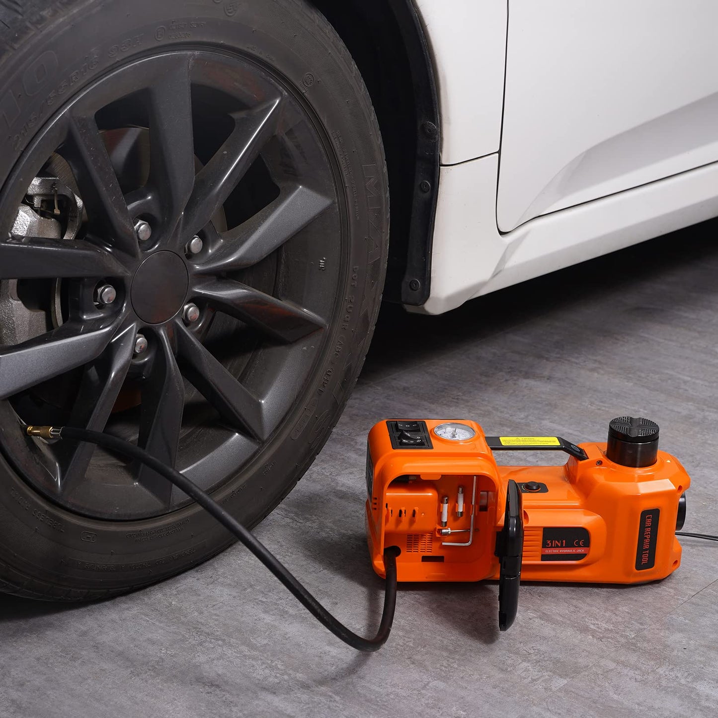 VEVOR Electric Car Jack, 5 Ton/11023 LBS Hydraulic Jack Lift with Built-in Inflatable Pump and LED Light, Portable Car Jack for SUV MPV Sedan Truck Change Tires Garage Repair