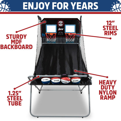 Pop-A-Shot Official Dual Shot Sport Arcade Basketball Game (Black and Blue)