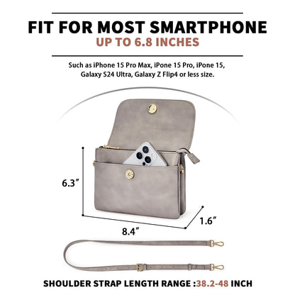 CHOLISS Small Crossbody Bags for Women, Vegan Leather Cell Phone Purse, Mini Travel Purse with Adjustable Strap