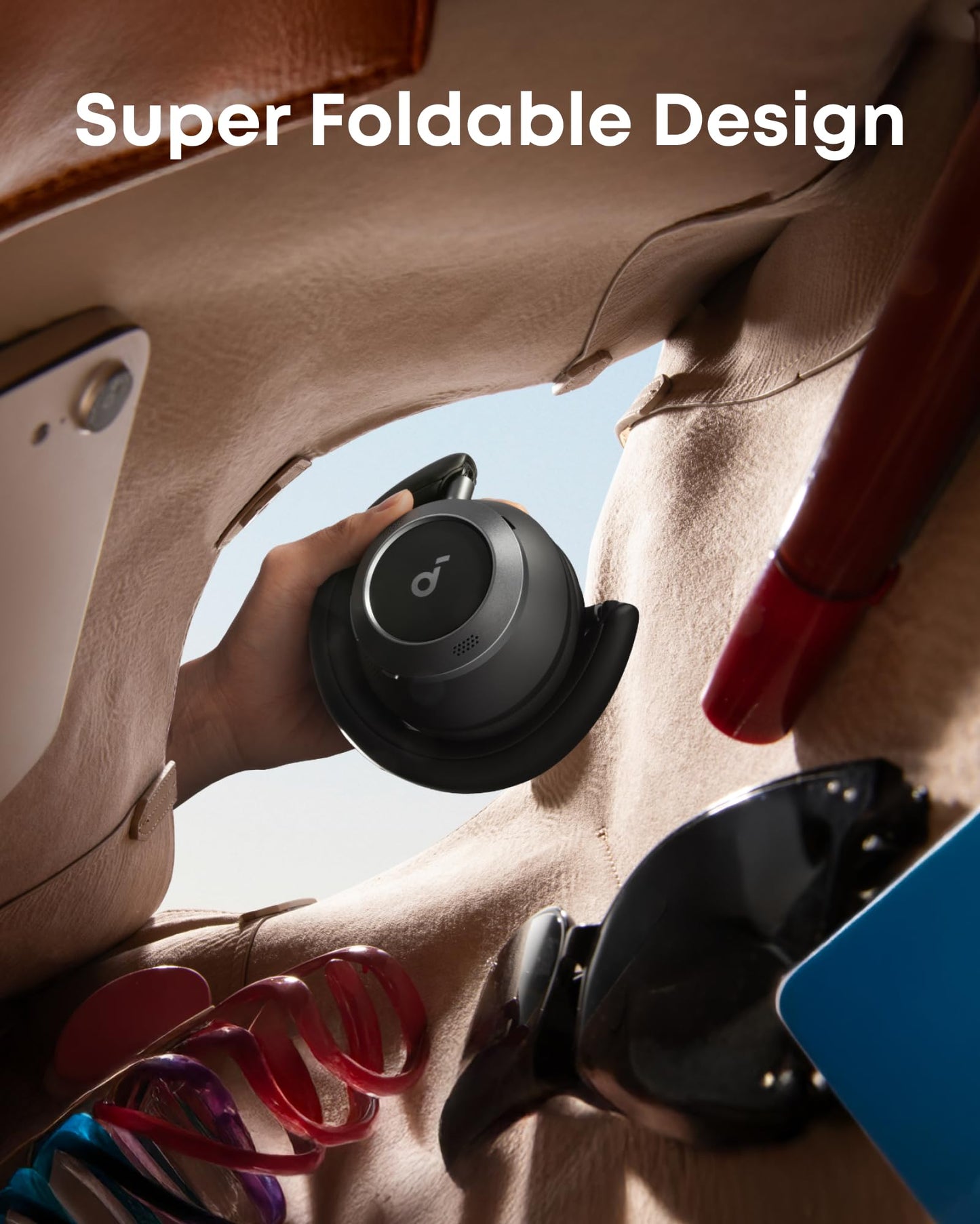 Soundcore Space One Pro, FlexiCurve Over-Ear Headphone, Adaptive Active Noise Cancelling Headphones Driven by 6 Mics, 60H Lossless Audio, Ultra-Fast Charging, Hi-Res Wireless, Comfortable Fit