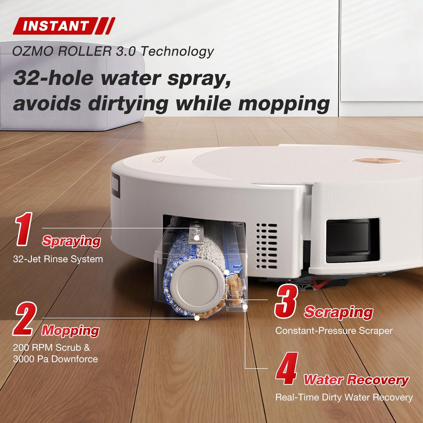 Yeedi M16 Infinity Robot Vacuum and Mop, 30000Pa Suction, Self-Cleaning Roller Mop, ZeroTangle 4.0 for Pet Hair, Self-Emptying Omni Station, AI Obstacle Avoidance