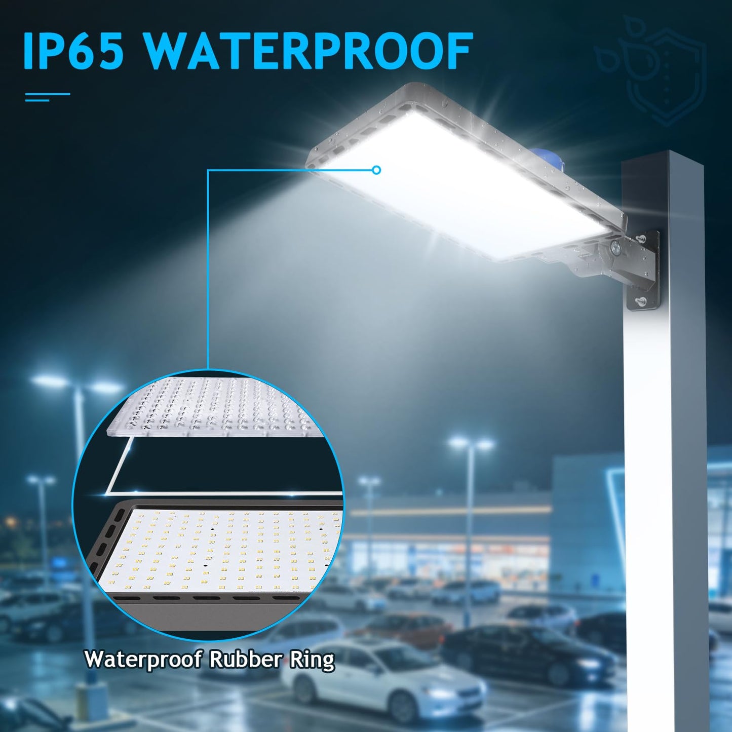Dream Eeve 350W LED Parking Lot Light Dusk to Dawn Photocell 5000K Commercial Outdoor Area Light IP65 Waterproof 100-277V 52500LM Wall Mount