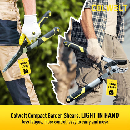 Colwelt Loppers Hedge Shears Garden Shears Set 3Pcs, Compact 17’’ Anvil Branch Cutter & Hedge Clippers & Garden Scissors, Shears Gardening Tools for Yard(Set for the bulk of light-to-moderate pruning)