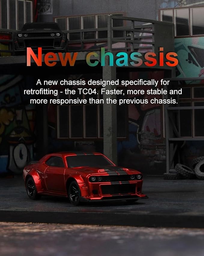 Turbo Racing 1:76 Scale RC Sport Car Table Racing 2.4GHZ Remote Control Mini Model Car with Full Proportional RTR for Adults Toys (C75-Red)