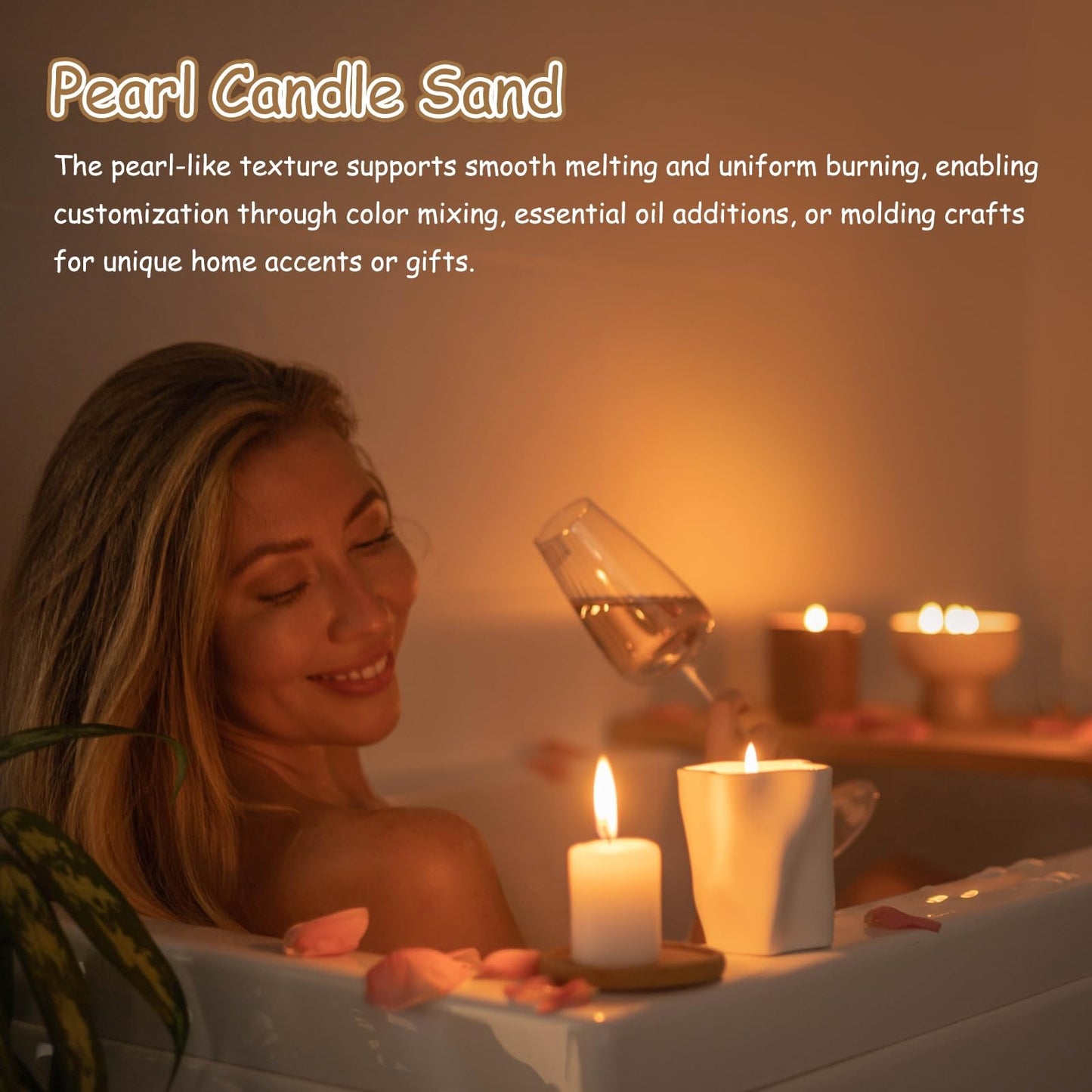 MECCANIXITY Pearled Sand Candles with 30 Pcs Wicks 14Oz / 400g Candle Beads Refillable Powder Sand Wax Making Kit for Thanksgiving Christmas Wedding Party DIY Home Crafts, Black