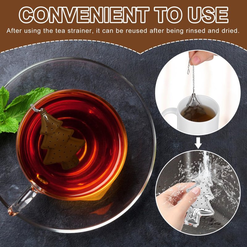 Abaodam Stainless Steel Tea Infuser Tree Shape 6-Pack Loose Leaf Tea Strainers Filters for Home Office Brewing Accessories