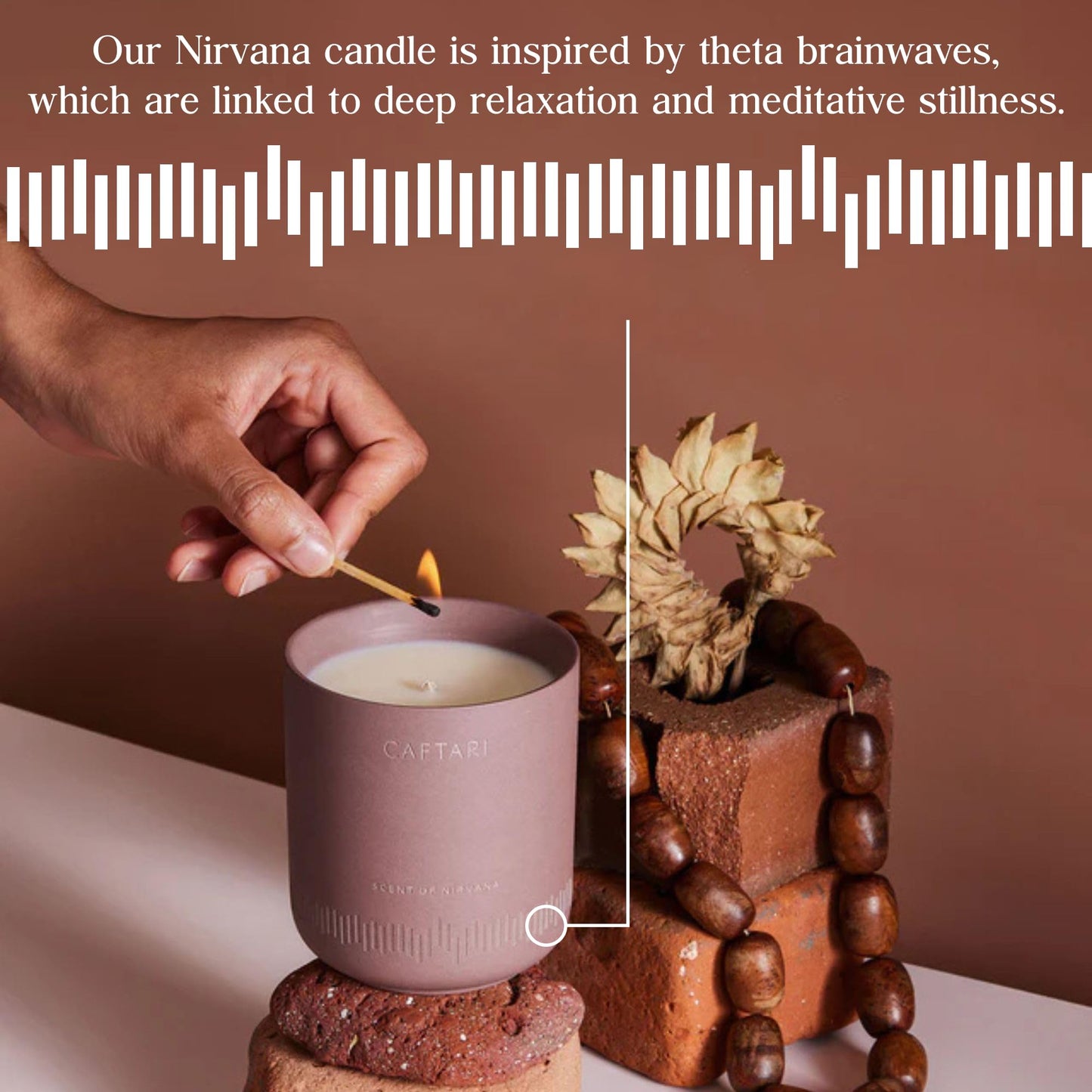CAFTARI Scent of Nirvana Scented Candle | Oudh, Cedarwood & Patchouli | Soy Candles Non Toxic | 60-Hour Burn | Scented Candles for Home | Stress Relief Aromatherapy | Luxury Ceramic Jar | 10.5 oz