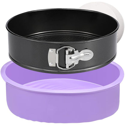 Springform Pan 9 Inch Nonstick Cheesecake Pan with Protector, Leakproof Spring Form Pan for Cheesecake, Round Cheese Cake Pans for Baking, 9 Inch Springform Cake Pan with 50Pcs Parchment Paper