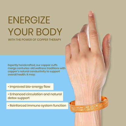 Healing Monk Pure Copper Bracelet for Men & Women – Handmade Uncoated Copper Jewelry Cuff – Adjustable Healing Copper Bracelets for Arthritis – Mens & Womens Copper Cuff Pulsera de Cobre (Twist)