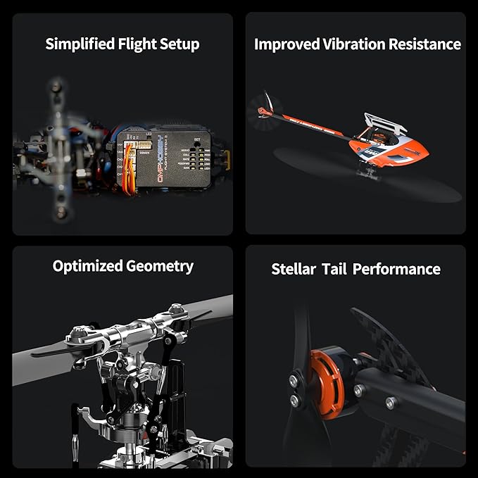OMPHOBBY M2 EVO MK2 Ready To Fly RC Helicopter Outdoor Dual Brushless Motors Direct-Drive 6CH Remote Control Helicopters for Adults 3D RC Plane with Remote Control Mini Drone RTF White