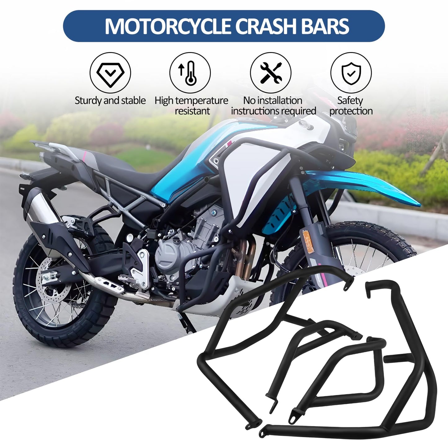 XIDAODIT Motorcycle Center Stand Kickstand and Highway Crash Bars Engine Guard Set for CFMOTO 450MT 450 MT MT450 IBEX 450 2024-2025