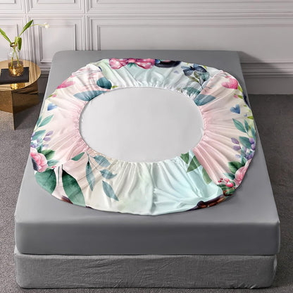 XYNHML Kawaii Black White Panda Sheet 4Pcs Queen Tie Dye Wild Animal Flower Bear Bedding Set for Kid Teen Girl Boy Swing Butterfly Botanical Room Decor with 1 Flat Sheet+1 Fitted Sheet+2 Pillowcases