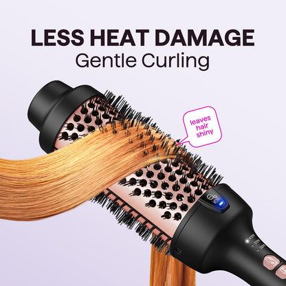 Wavytalk Updated Version Thermal Brush, 1.5 Inch Negative Ion Blowout Express Thermal Round Brush Creates Salon-Quality Blowouts, lonic Frizz Reduction Makes Hair Shinier & Smoother (Millennial Pink)