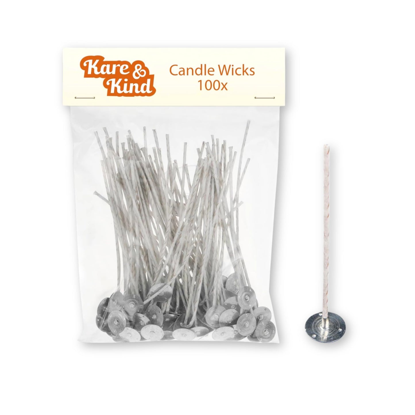 Candle Wicks for Candle Making - 100 Pieces - Coated with Natural Soy Wax, Low Smoke - Cotton Threads Woven with Paper - Contains No Lead, Zinc or Other Metals - Ready to Use