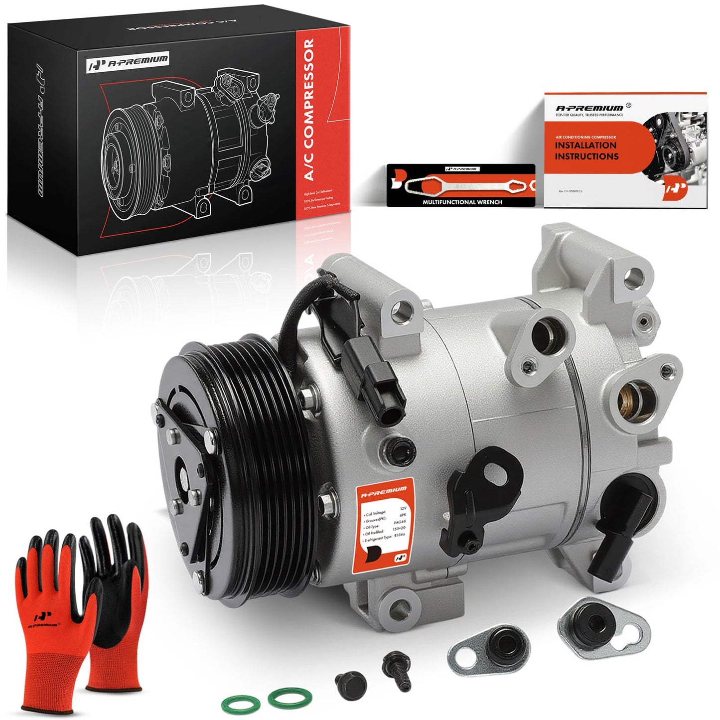 A-Premium Air Conditioner AC Compressor with Clutch Compatible with Mazda 3 2022-2024, CX-30 CX30 2023, CX-50 CX50 2024, 2.0L 2.5L