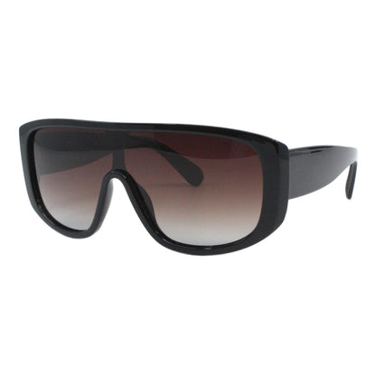 PASTL Women's Polarized Sunglasses Oversized Square Shield Style UV400 Black, Brown