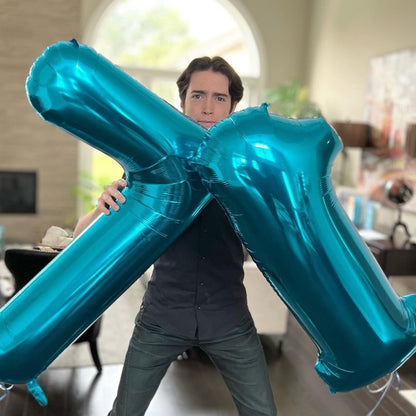 7 Balloon, Blue Number Balloons 40 Inch, 7th Birthday Decorations for Kids Girls Boys, Blue Party Decoration for Women Men, Number 7 Balloon