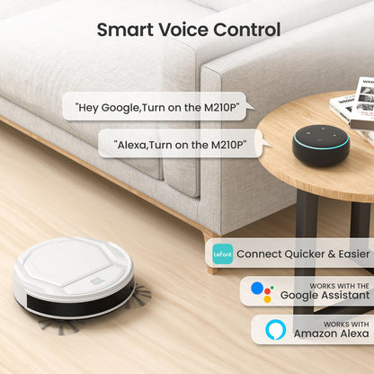 Lefant M210 Pro Robot Vacuum Cleaner, 2200Pa Powerful Suction, 120 Mins Runtime, Automatic Self-Charging, Wi-Fi/App/Alexa Control, Perfect for Pet Hair, Hard Floors, and Low-Pile Carpets