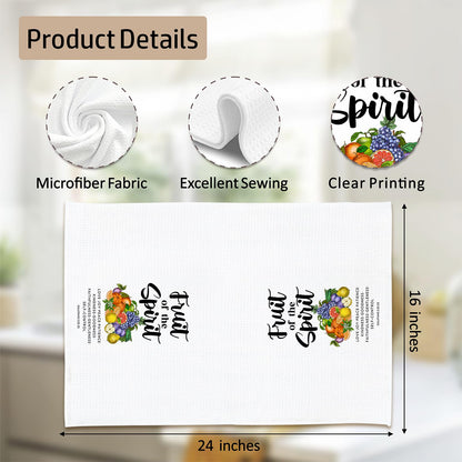 BASGIATH WAR COLLEGE Christian Waffle Kitchen Towels,Scripture Hand Towels, Fruit of The Spirit Bible Verse Dish Towel with Floral Design, Inspirational Gifts for Women, Housewarming or Christmas