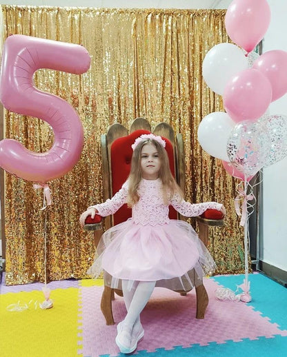 Pearlescent Pink Number 3 Balloon - 40 Inch 3rd Birthday Celebration Decor for Kids & Adults