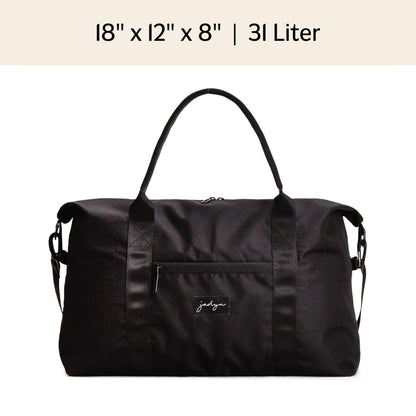 Jadyn Lola Travel Bag, Weekender/Overnight Duffel, Gym Tote Bag for Women, Men (Black)