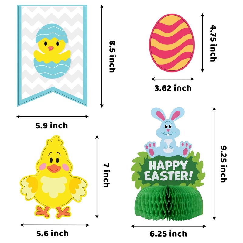JOYIN 31 PCS Easter Decorations Spring Decor Egg Bunny Foil Swirl Party Hanging Decoration Huge Value Kit for Easter Home Themed Party