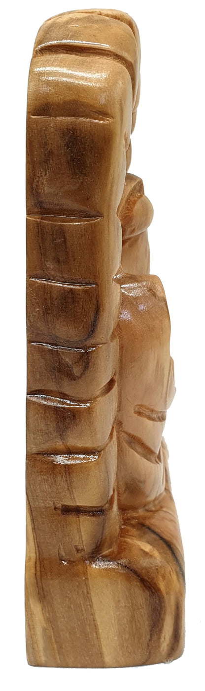 Zuluf Olive Wood Holy Family Nativity 5.9" - Hand Carved Joseph Mary Baby Jesus Statue Christmas Bethlehem Decor HOF062