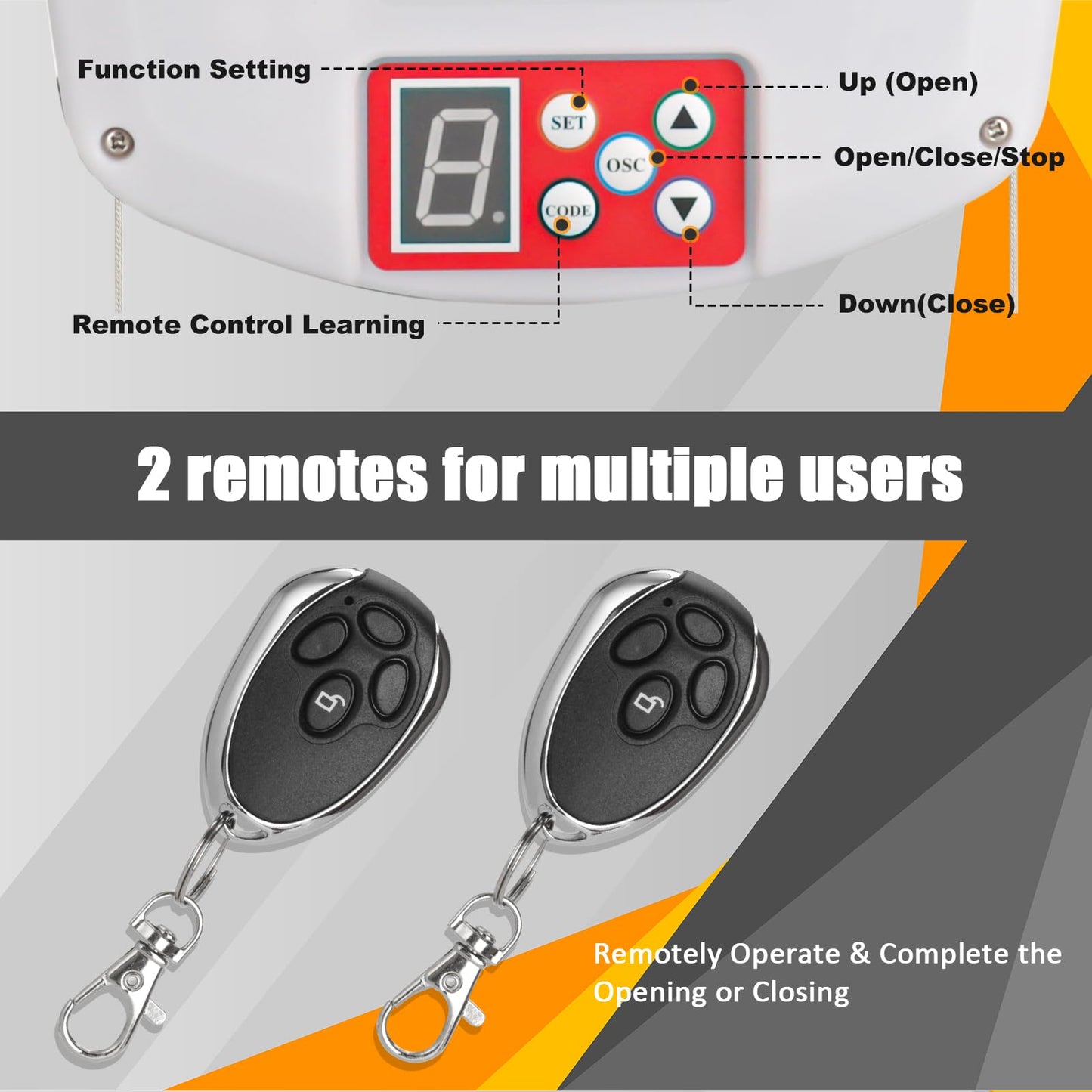 Helivivfy Auto Roller Door Opener, Equipped with Two Remote Control, Allows for Convenient Remote Operation Ideal for Garages Warehouses and Barns It Features a Powerful 800N Motor