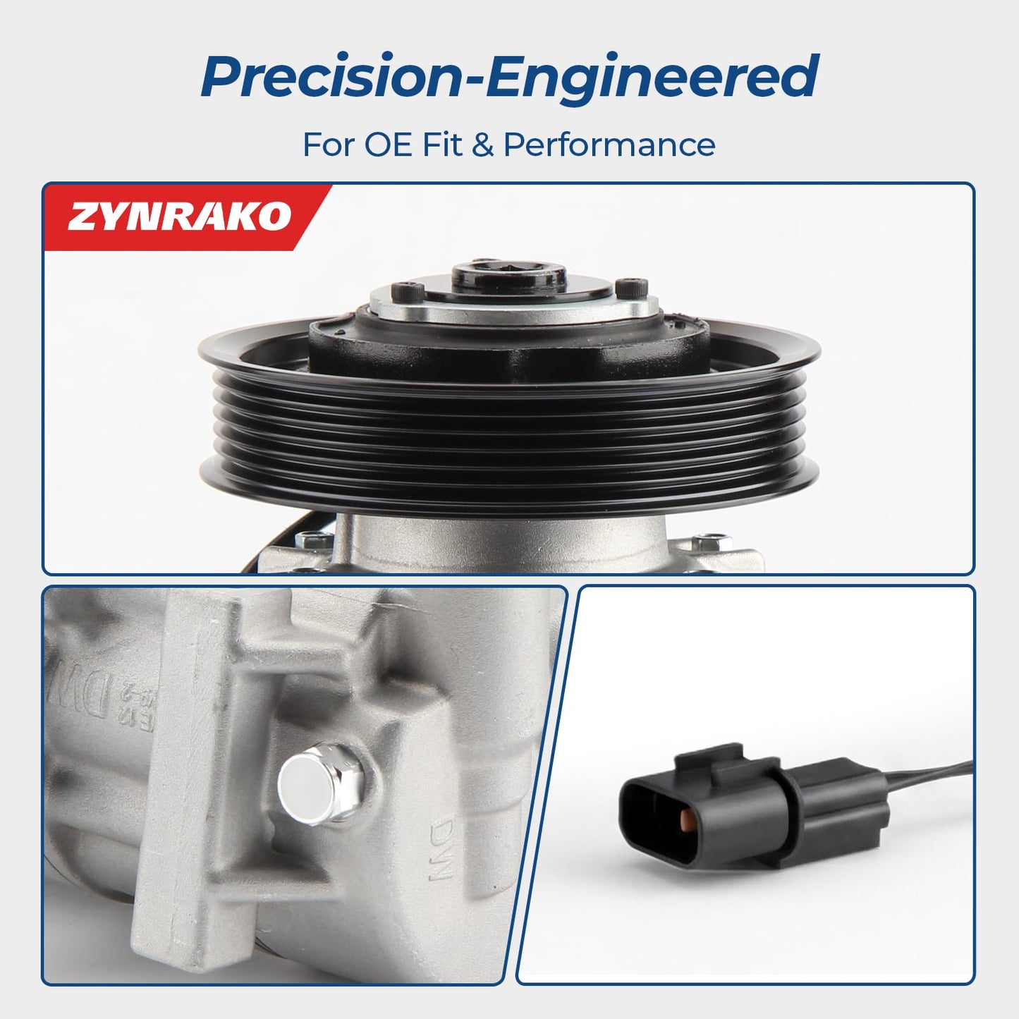 Zynrako A/C Compressor Compatible with 2012-2017 Hyundai Accent Kia Rio 1.6L, Air Conditioner Compressor Replacement, Clutch Not Included