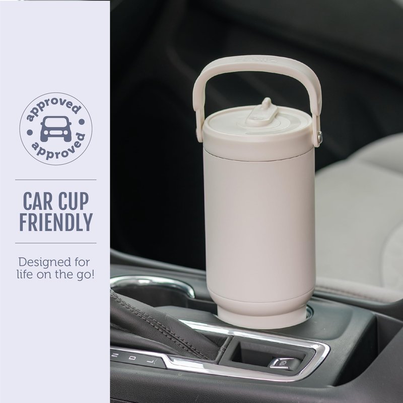 Ello Oasis Go+ 32oz Tumbler with Top Handle and Retracting Straw | Reusable Insulated Stainless Cup, 100% Leakproof Water Bottle, 24 Hours Cold, Cup Holder Friendly For Travel | Porcelain Rose Navy