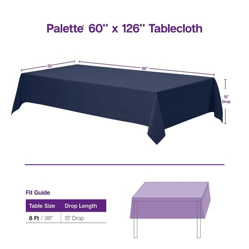 Gee Di Moda Rectangle Tablecloth - 60 x 126 Inch Beige Table Cloth for 8 Foot Rectangle Tables - Heavy Duty Washable Fabric - for Holiday Party, Dinner, Weddings, Baby Shower & Events
