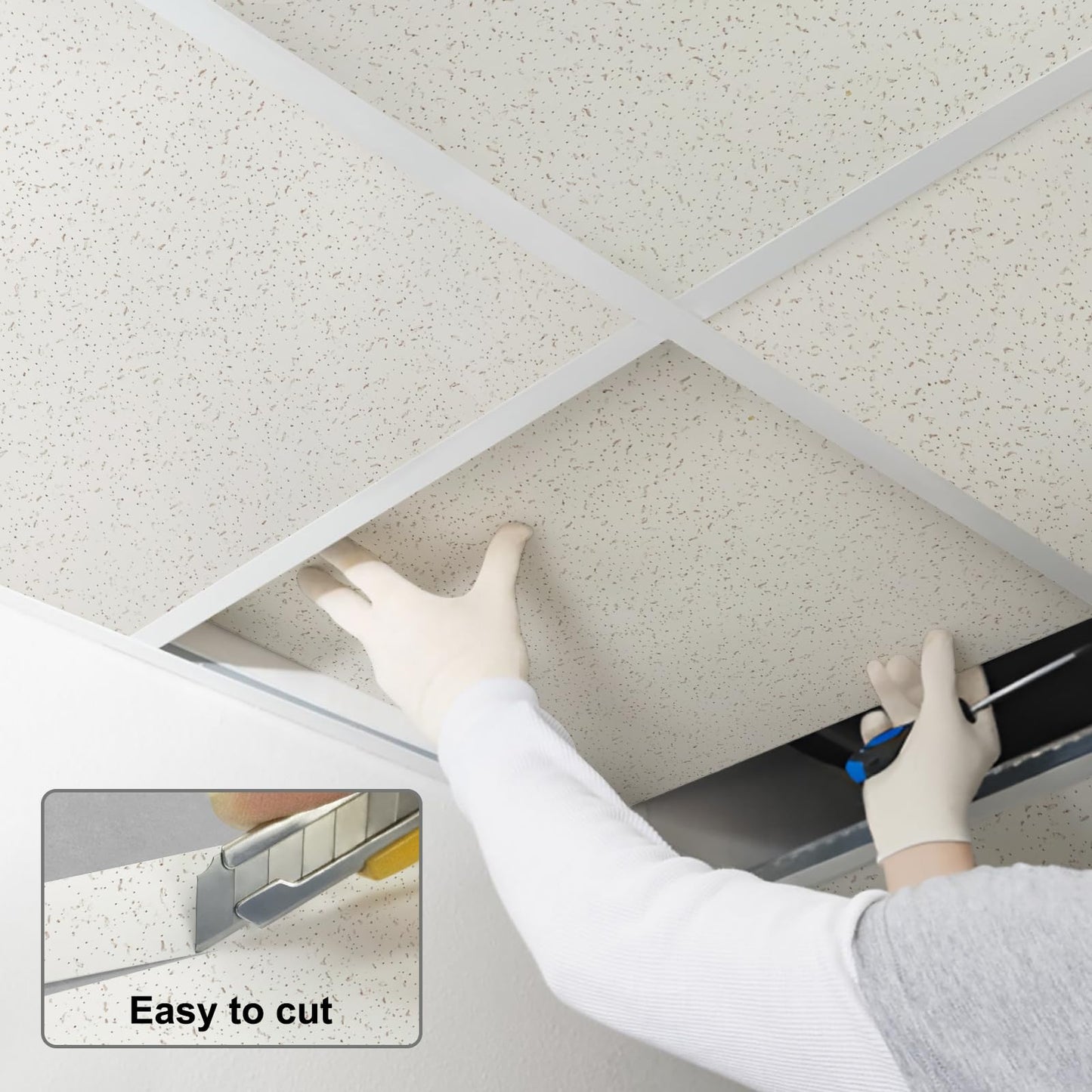 Gigrwiin 2ft x 4ft Printed Pro Ceiling Tiles - PVC Ceiling Panel 24 x 48in – Waterproof, Washable and Fire-Rated - High-Grade PVC to Prevent Breakage-Cover 80 Sq. Ft-Package of 10 Tiles