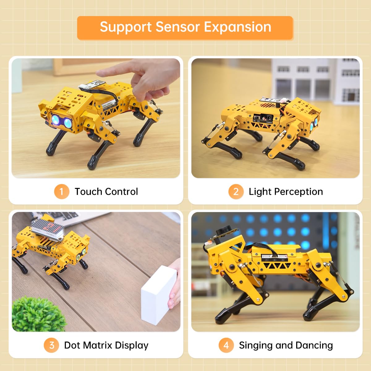 HIWONDER MechDog Robot Dog for Arduino/Scratch/Python Programming with AI Vision Voice Control Ultrasonic Sensor IMU Self-Balancing Open Source Smart AI Robot Kit for Students & Adults(Ultimate Kit)