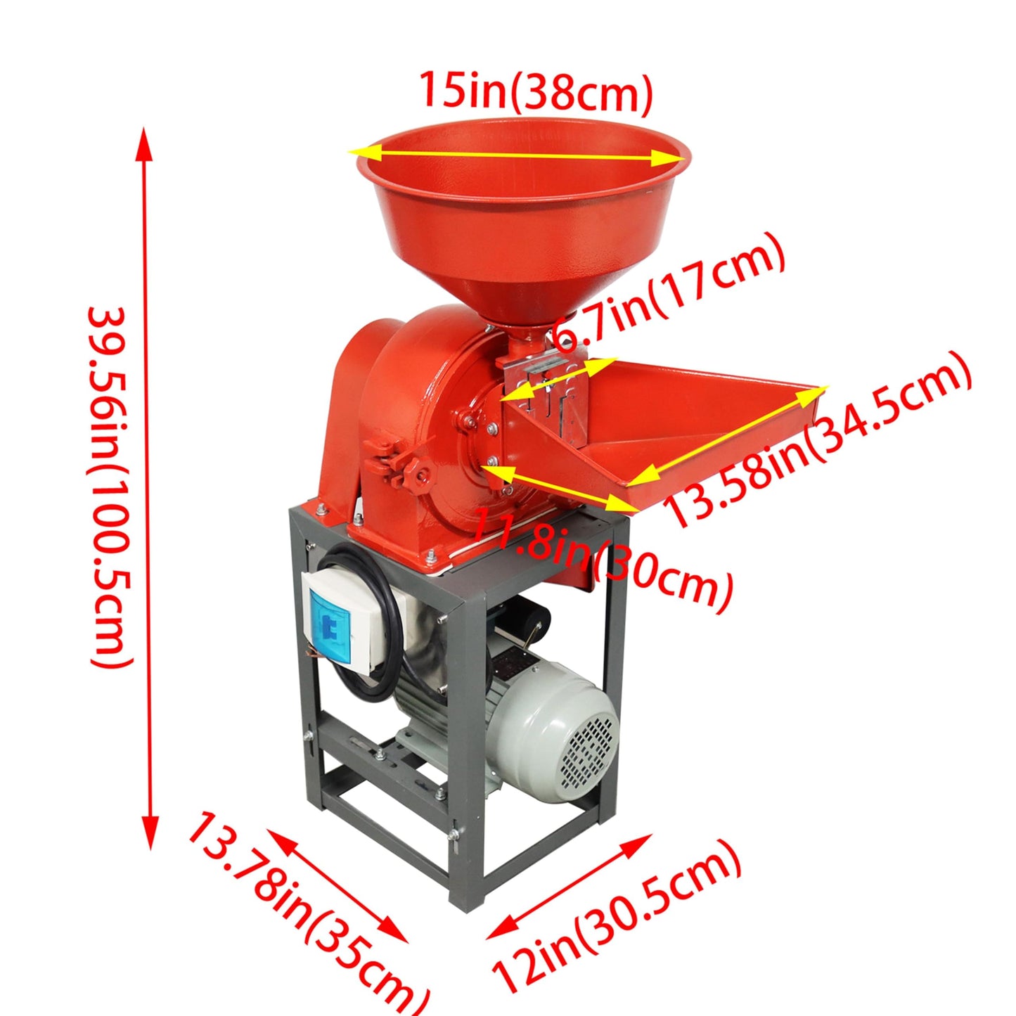 THUXEON 220V Multifunctional Crushing Machine 2.2KW Electric Grain Milling Machine Rice Grinder with 2MM 3MM Sieve Screen 220-330LBS/H for Rice Millet Corn Grain Large Material