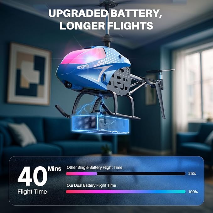 SYMA Remote Control Helicopter RC Plane with 40 Mins Flight Time(2 Batteries) Auto Obstacle Avoidance and Altitude Hold Birthday Gifts for 6 7 8 9 10 11 12 Years Old Kids Boys Girls