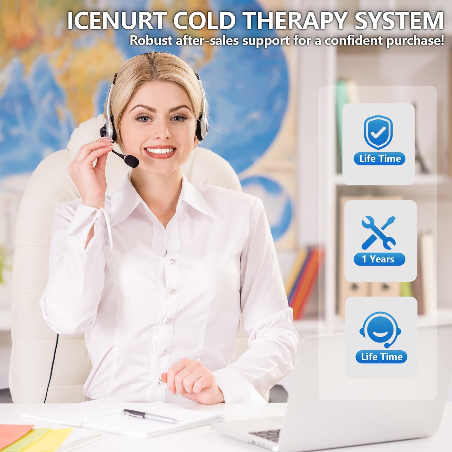 ICENURT Cold Therapy Machine with Programmable Timer, Ice Machine for Knee After Surgery, Knee Replacement Recovery System, Cryotherapy Pain Relief w/Compression Pad