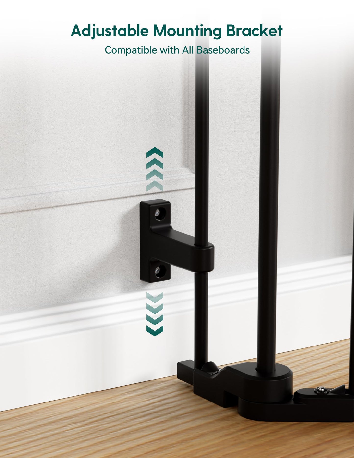 Babelio 72" Extra Wide Baby Gate, 30” Tall Auto Close Dog Fence for Stairs Kitchen Doorways Fireplace, Hardware Mounted Pet Gate Indoor, Foldable 3 Metal Panels, AdaptiZone Series, Black