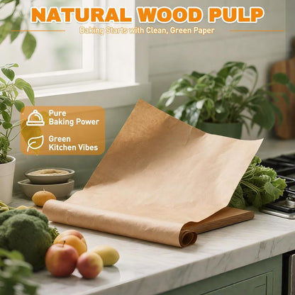 200 PCS 12x16 Inches Parchment Paper Sheets, Unbleached Parchment Paper for Baking, Non Stick Baking Sheets, Precut Parchment Paper Sheets for Baking, Brown Baking Paper (12" X 16")