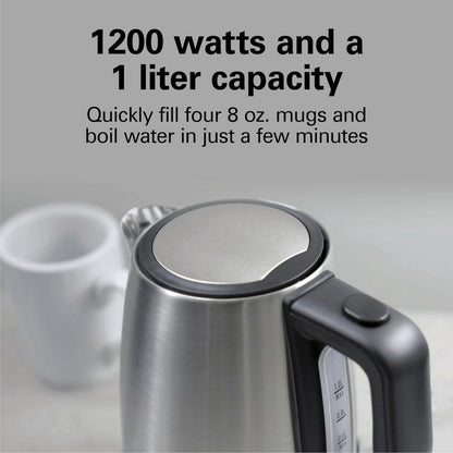 Hamilton Beach Commercial HKE110 1 Liter Hot Water Tea Kettle, Hospitality Rated, Stainless Steel