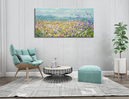 Flowers Wall Art Canvas Daisy Floral Textured Painting Modern Botanical Large Framed Pictures Artwork for Living Room Bedroom Bathroom Dinning Room Office Home Wall Decor Gifts 20x40