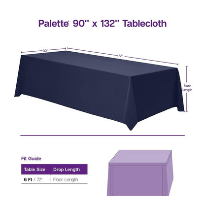 Gee Di Moda Rectangle Tablecloth - 90 x 132 Inch Red Table Cloth for 6 Foot Tables with Floor-Length Drop - Heavy Duty Washable Fabric for Holiday Party, Dinner, Weddings & Baby Shower